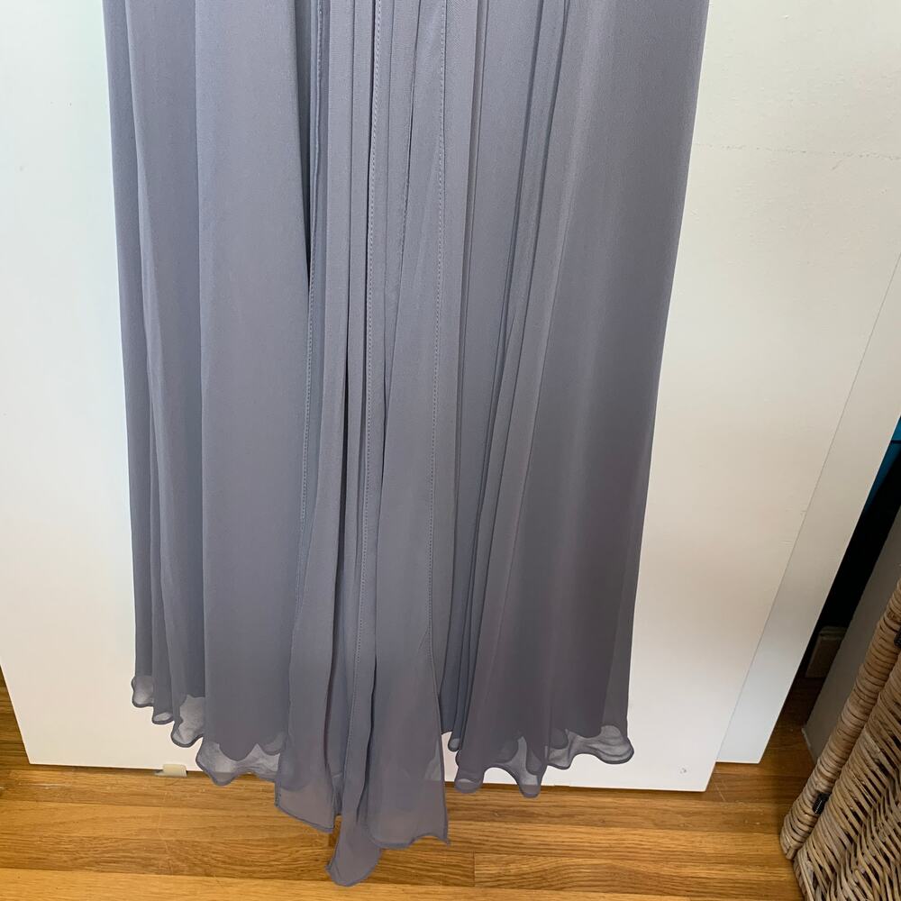 NWT David's Bridal Chiffon Surplice Neck Tank full length bridesmaid dress US 4 - Picture 9 of 11